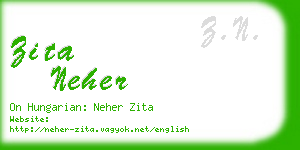 zita neher business card